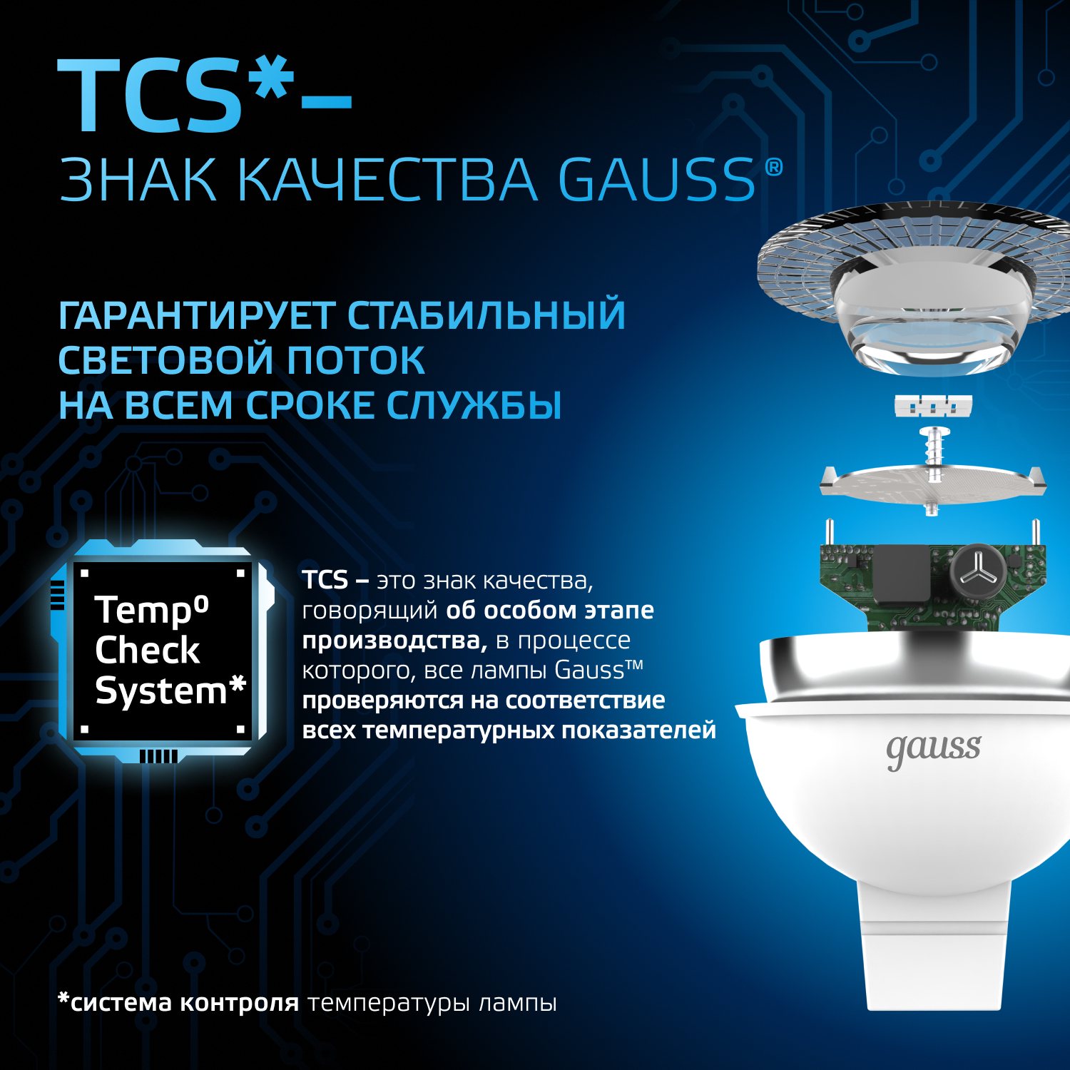 Светодиодная лампа Gauss MR16 5Вт 220В 6500K GU5.3