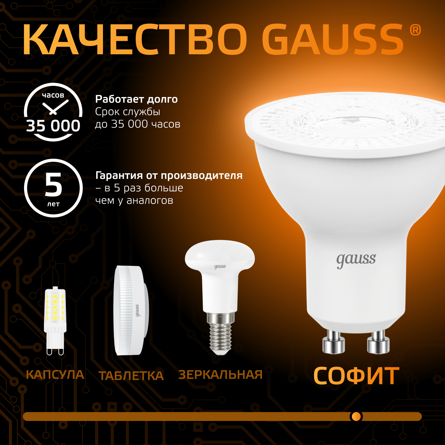 Светодиодная лампа Gauss MR16 7Вт 150-265В 2700K-3000К GU10