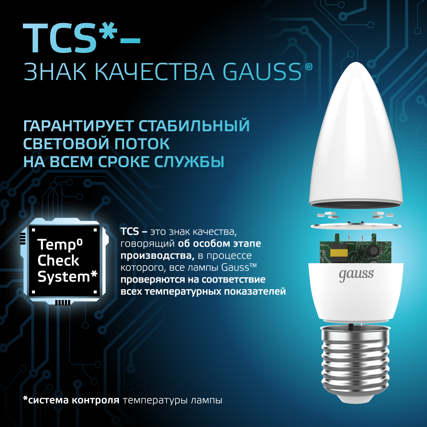 Светодиодная лампа свеча Gauss Candle С37 9.5Вт 150-265В 4100К E27