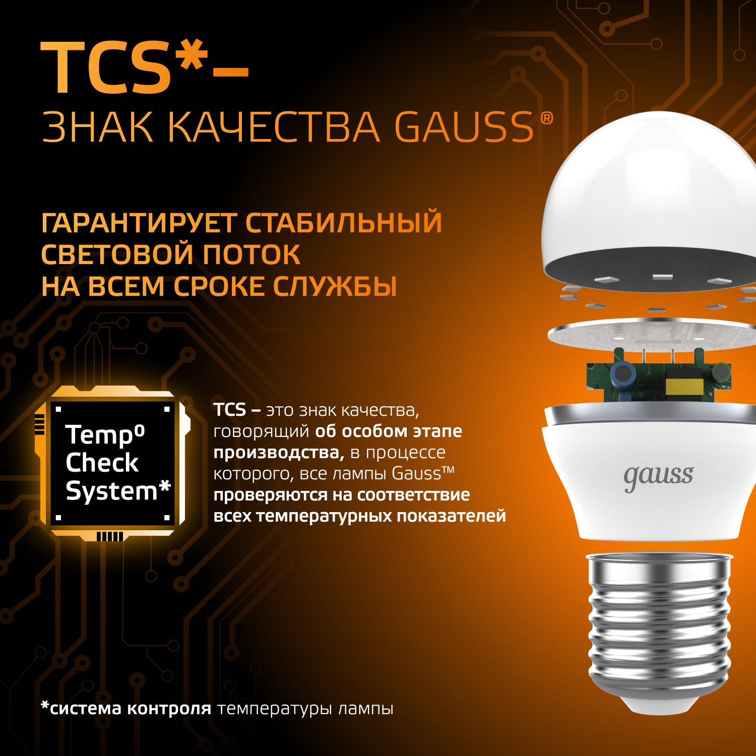 Светодиодная лампа "шарик" Gauss Globe G45  9.5Вт 150-265В 3000K E27