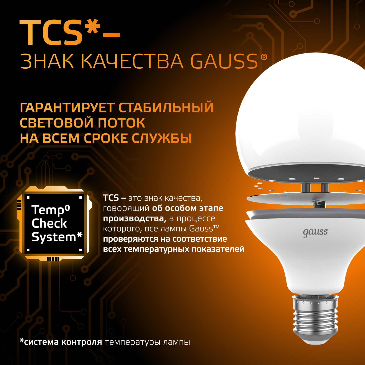 Светодиодная лампа "шарик" Gauss G95 16Вт 150-265В 3000K E27