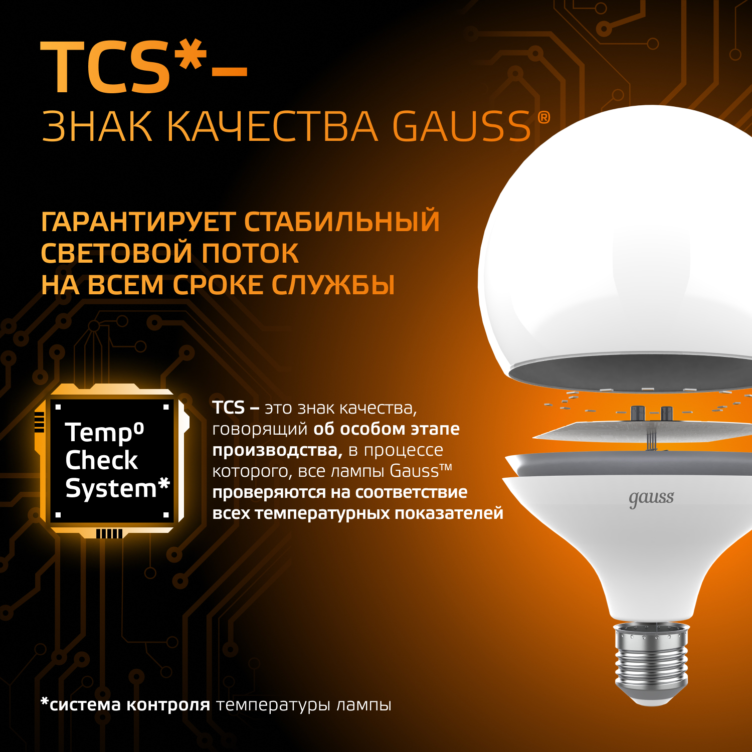 Светодиодная лампа Gauss 22Вт 150-265В 3000K E27