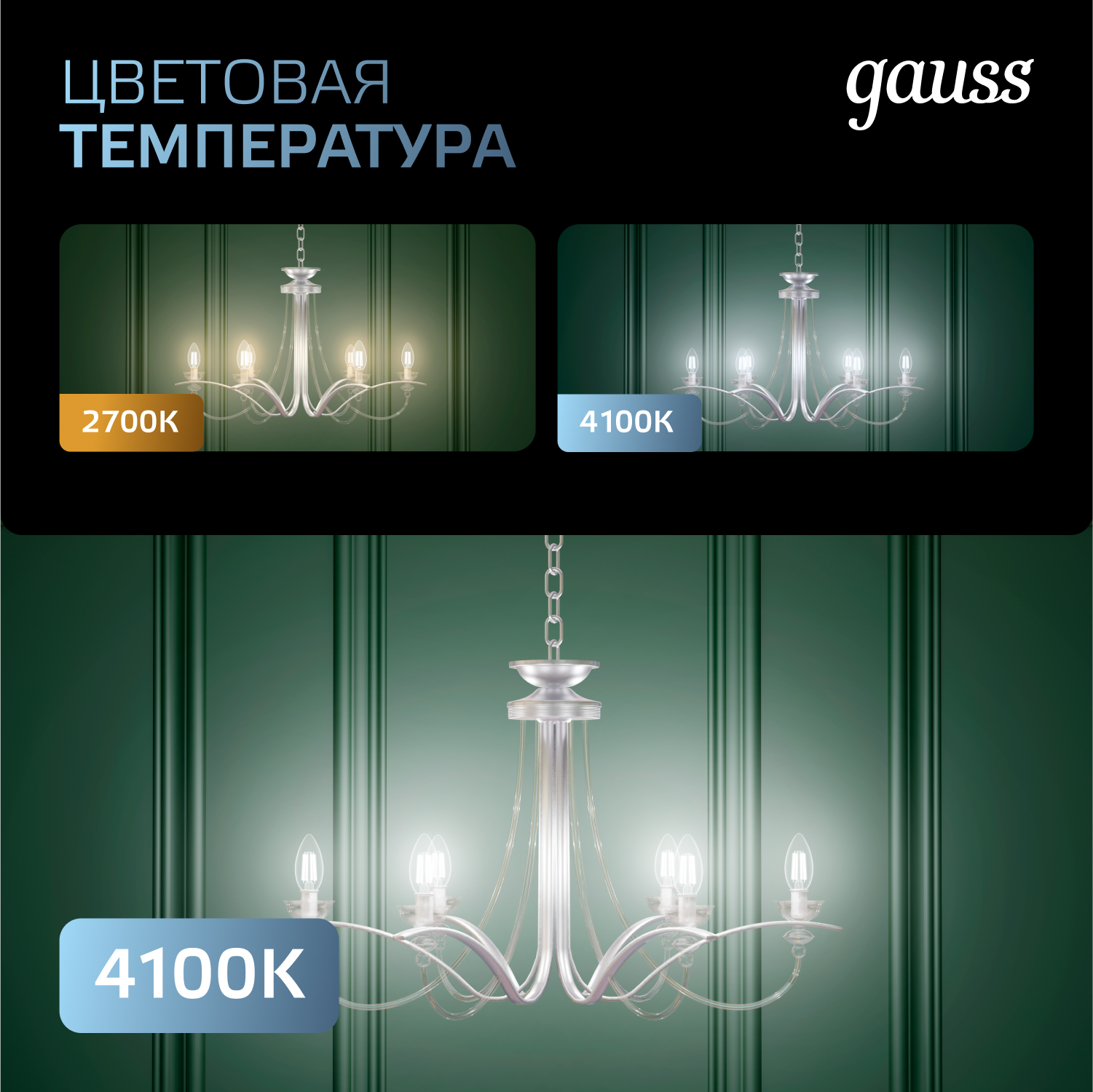 Светодиодная лампа "шарик" Gauss Globe G45  5Вт 150-265В 4100K E27 филаментная