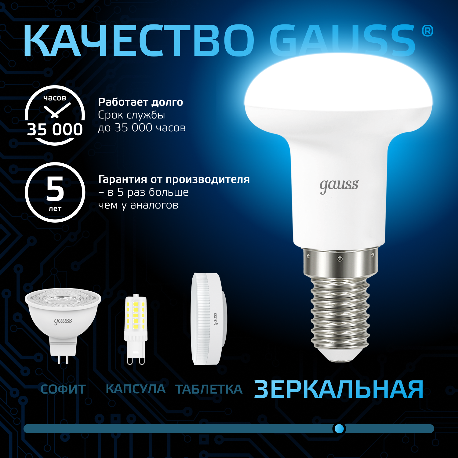 Светодиодная лампа Gauss R39 4Вт 150-265В 6500K Е14