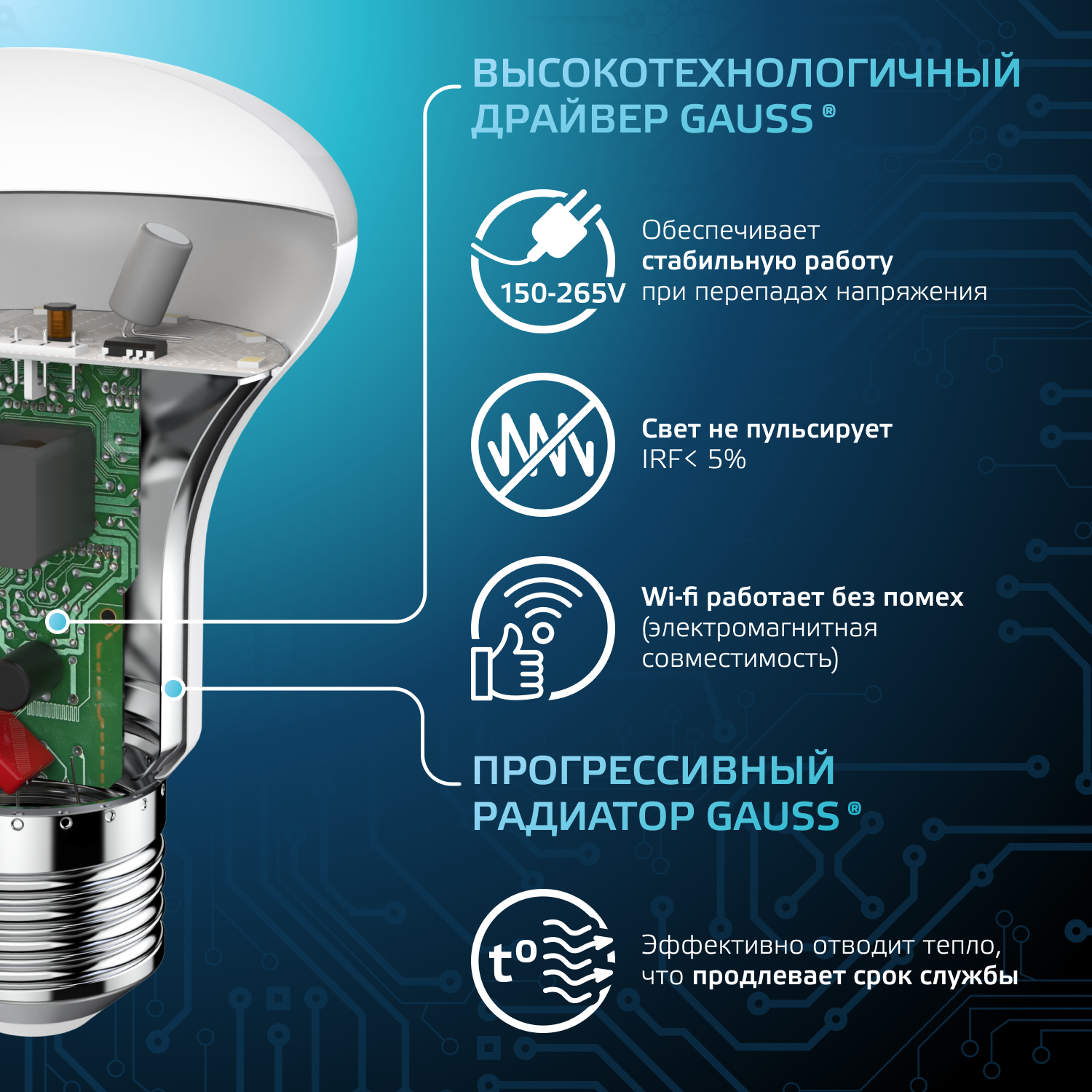 Светодиодная лампа Gauss R63 9Вт 150-265В 4100K E27