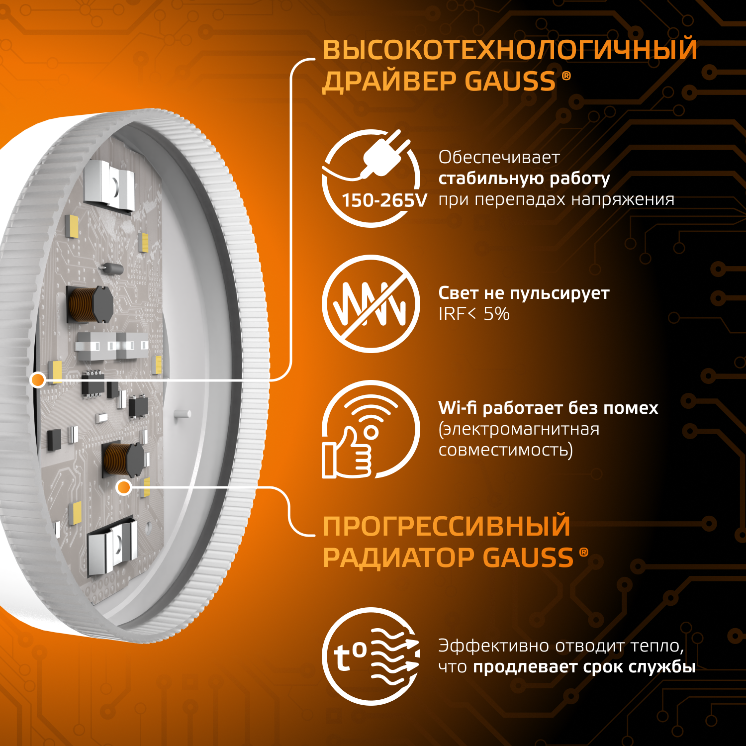 Светодиодная лампа Gauss  8Вт 150-265В 2700K-3000К GX53