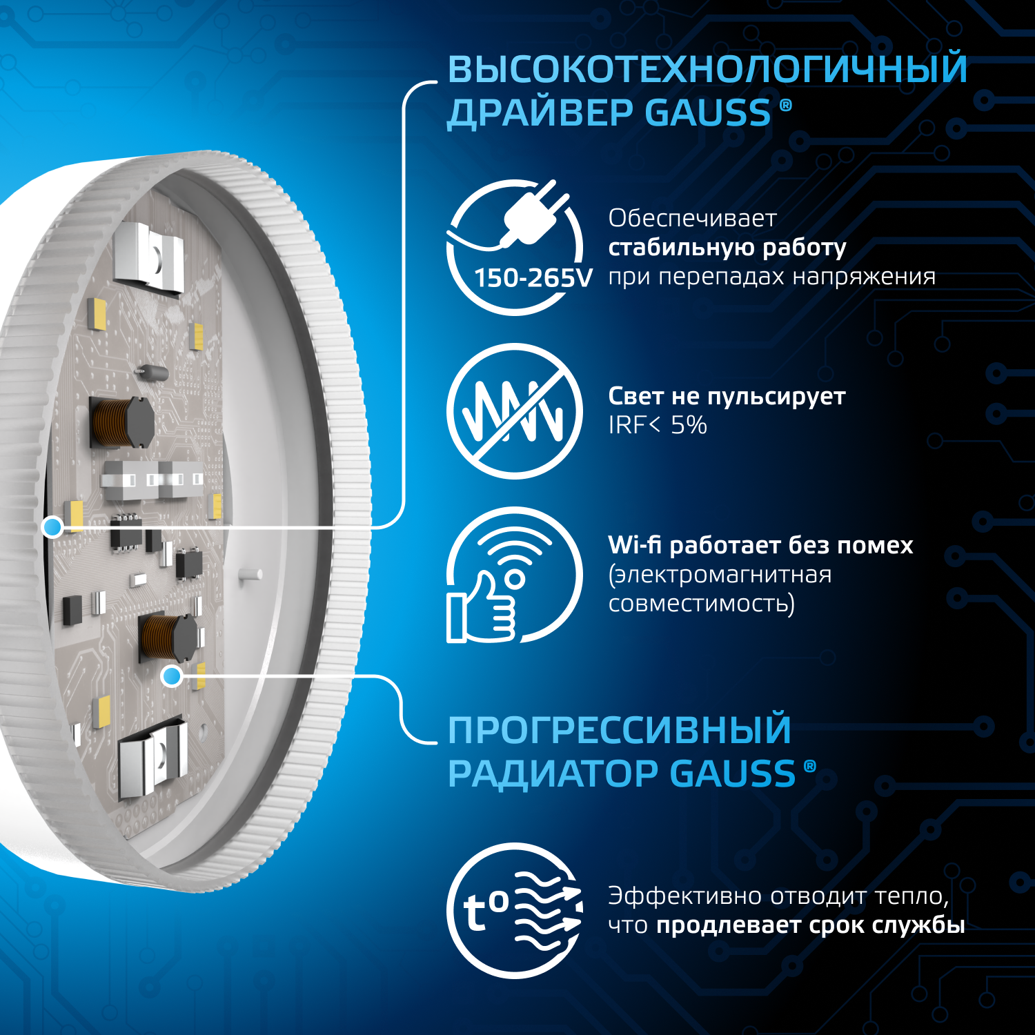 Светодиодная лампа Gauss  8Вт 150-265В 6500K GX53