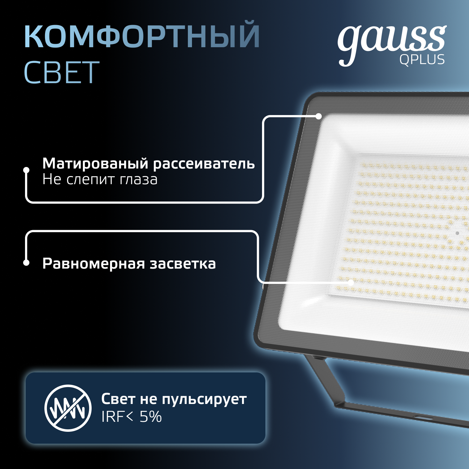 Прожектор светодиодный Gauss LED 150W IP65 18000Лм 6500К черный